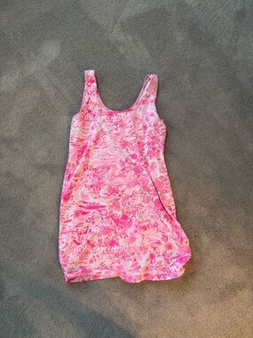 Lilly Pulitzer Pink Floral Tank Swim Coverup